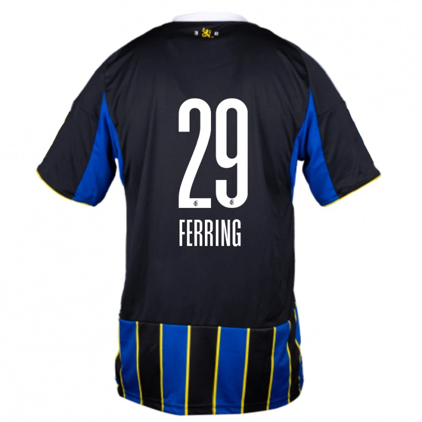 Danxen Barn Johannes Ferring #29 Blå Svart Gul Hemmatröja Matchtröjor 2025/26 Tröjor T-Tröja