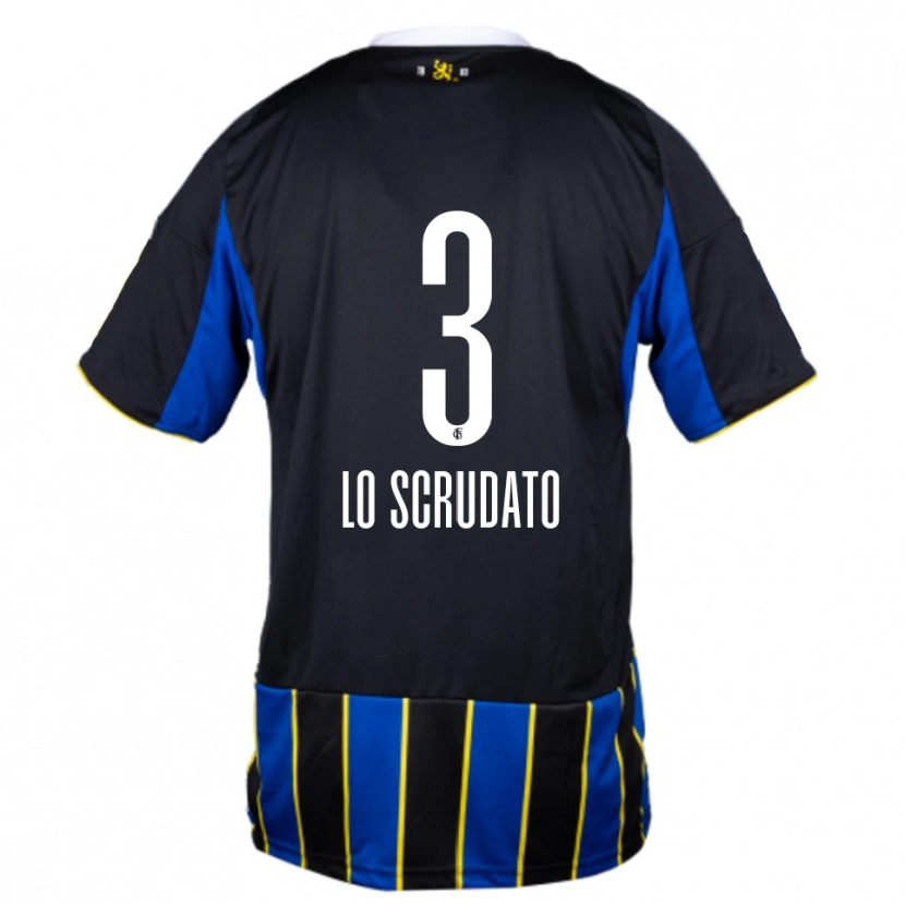 Danxen Barn Gianluca Lo Scrudato #3 Blå Svart Gul Hemmatröja Matchtröjor 2025/26 Tröjor T-Tröja