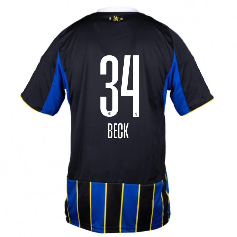 Danxen Barn Luis Beck #34 Blå Svart Gul Hemmatröja Matchtröjor 2025/26 Tröjor T-Tröja