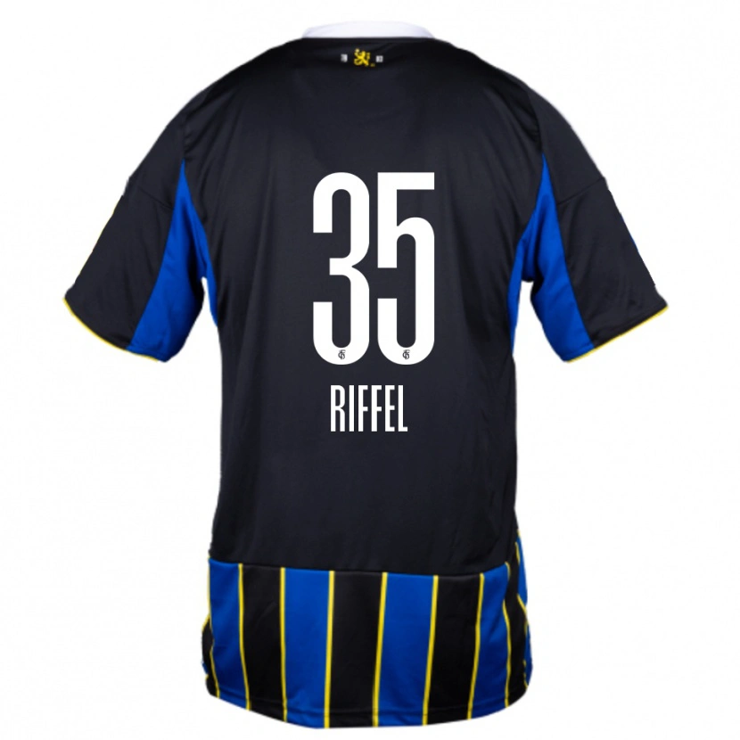 Danxen Barn Kim Riffel #35 Blå Svart Gul Hemmatröja Matchtröjor 2025/26 Tröjor T-Tröja