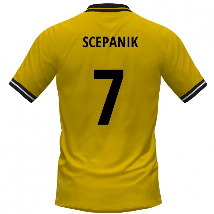 Danxen Barn Lukas Scepanik #7 Gul Svart Hemmatröja Matchtröjor 2025/26 Tröjor T-Tröja