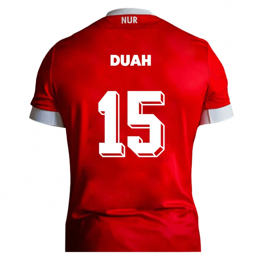 Danxen Barn Dennis Duah #15 Röd Vit Hemmatröja Matchtröjor 2025/26 Tröjor T-Tröja