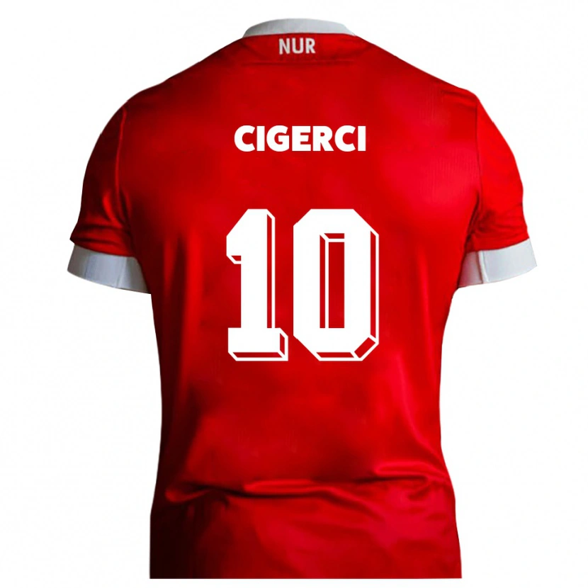 Danxen Barn Tolcay Cigerci #10 Röd Vit Hemmatröja Matchtröjor 2025/26 Tröjor T-Tröja