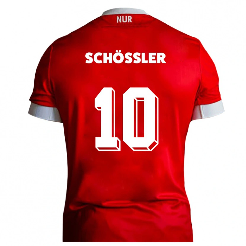Danxen Barn Maris Schößler #10 Röd Vit Hemmatröja Matchtröjor 2025/26 Tröjor T-Tröja