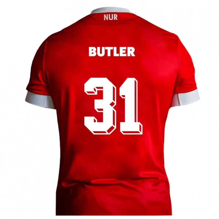 Danxen Barn Justin Butler #31 Röd Vit Hemmatröja Matchtröjor 2025/26 Tröjor T-Tröja