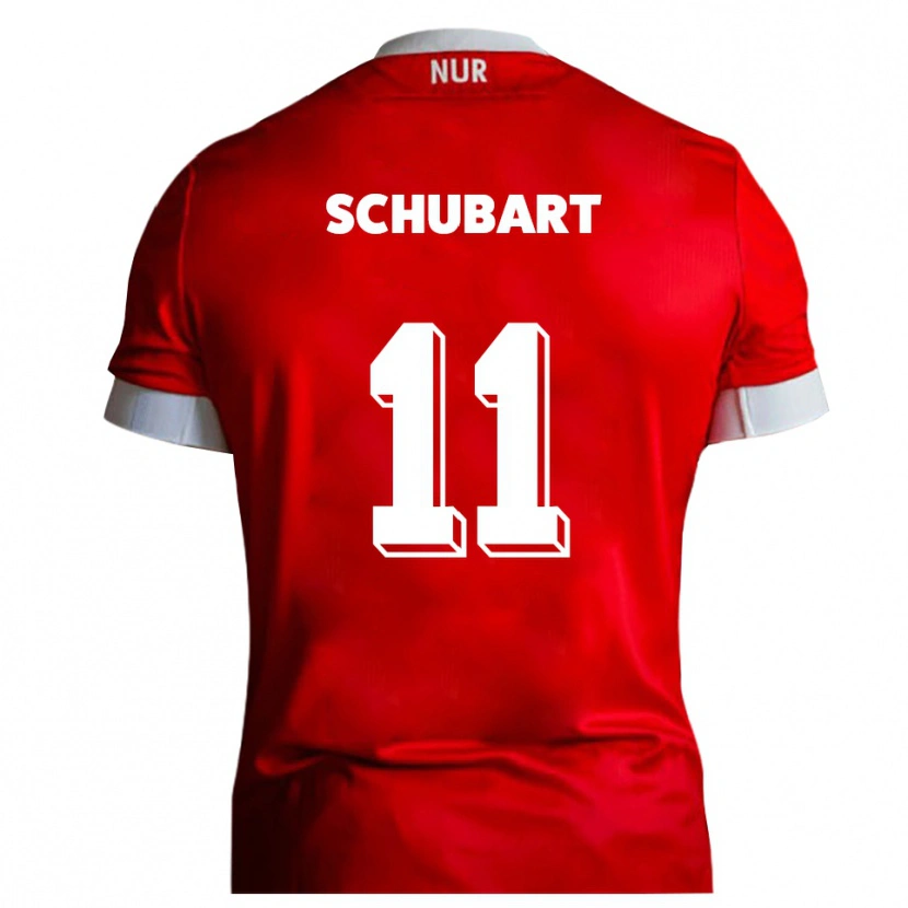 Danxen Barn Felix Schubart #11 Röd Vit Hemmatröja Matchtröjor 2025/26 Tröjor T-Tröja