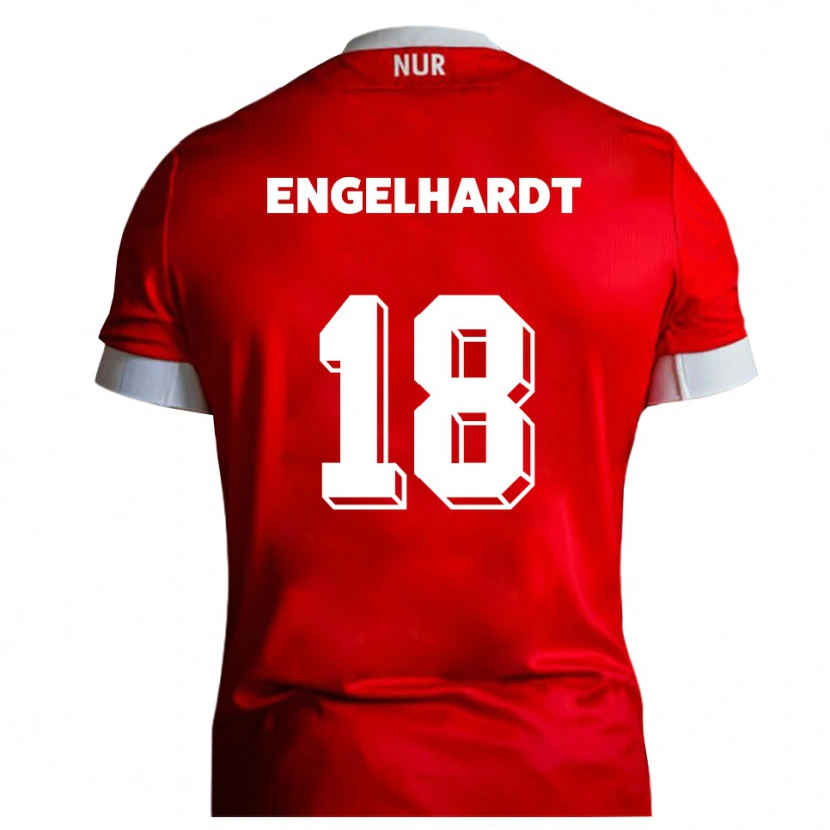 Danxen Barn Erik Engelhardt #18 Röd Vit Hemmatröja Matchtröjor 2025/26 Tröjor T-Tröja