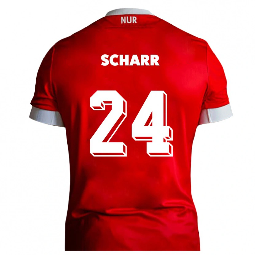 Danxen Barn Janne Scharr #24 Röd Vit Hemmatröja Matchtröjor 2025/26 Tröjor T-Tröja