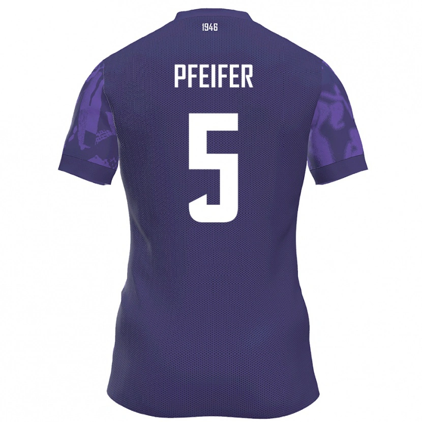 Danxen Barn Emil Pfeifer #5 Lila Vit Hemmatröja Matchtröjor 2025/26 Tröjor T-Tröja