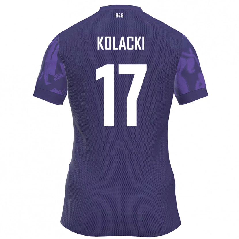 Danxen Barn Dawid Kolacki #17 Lila Vit Hemmatröja Matchtröjor 2025/26 Tröjor T-Tröja