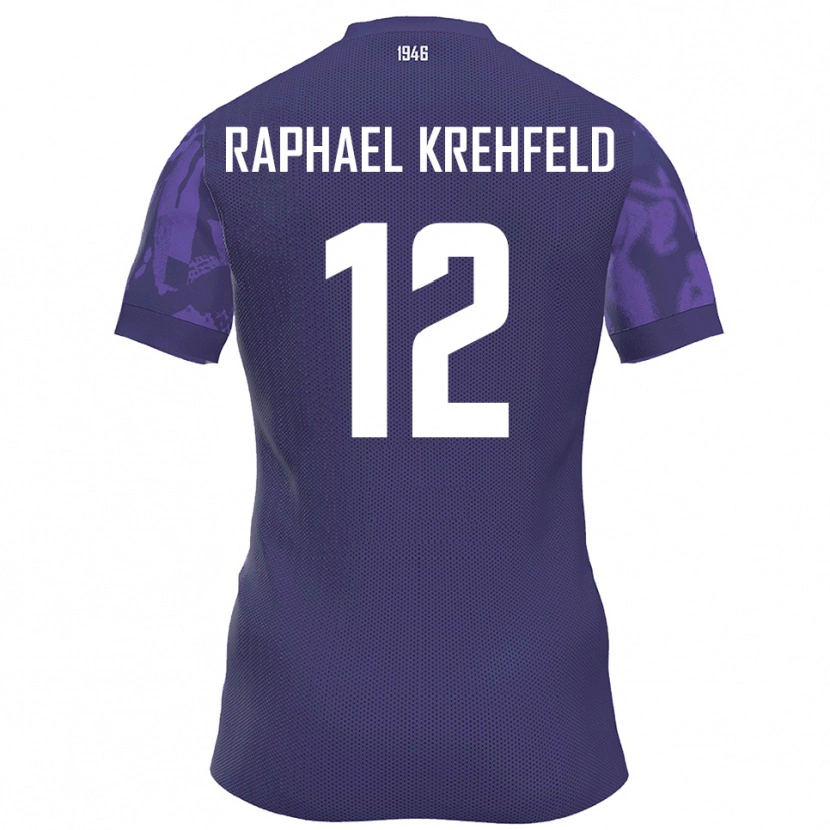 Danxen Barn Luca Raphael Krehfeld #12 Lila Vit Hemmatröja Matchtröjor 2025/26 Tröjor T-Tröja