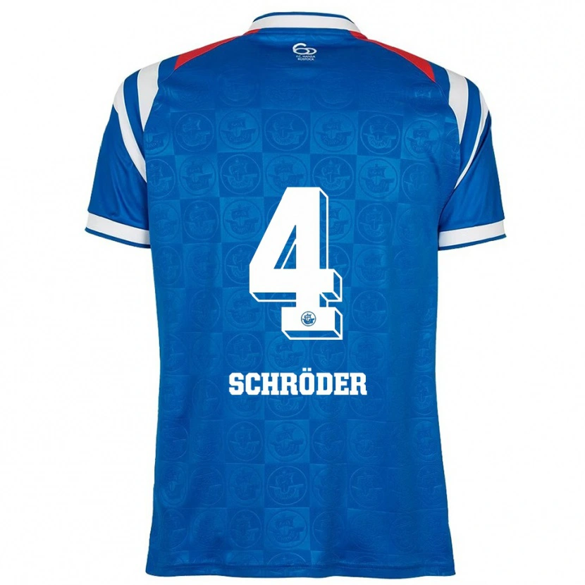 Danxen Barn Lisa Schröder #4 Blå Vit Röd Hemmatröja Matchtröjor 2025/26 Tröjor T-Tröja