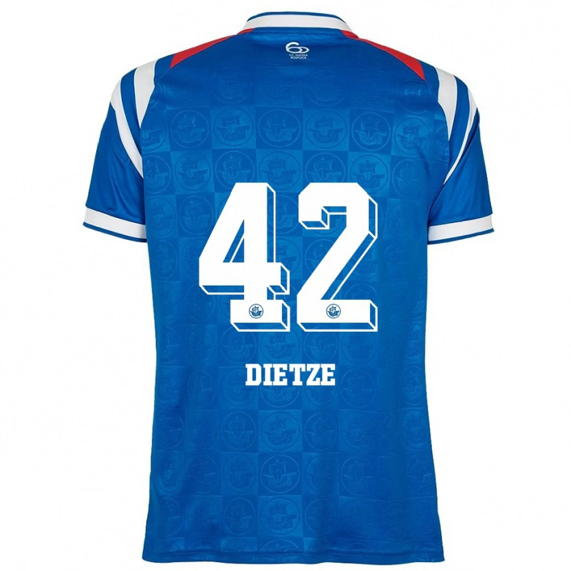 Danxen Barn Benno Dietze #42 Blå Vit Röd Hemmatröja Matchtröjor 2025/26 Tröjor T-Tröja