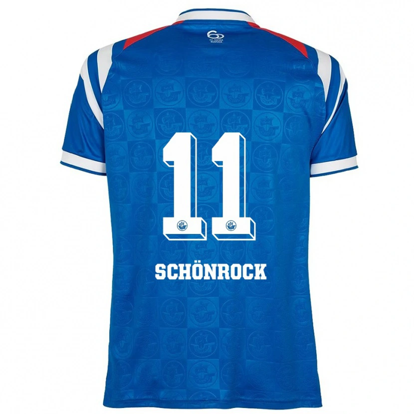 Danxen Barn Thorben Schönrock #11 Blå Vit Röd Hemmatröja Matchtröjor 2025/26 Tröjor T-Tröja