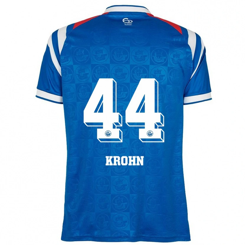 Danxen Barn Tim Krohn #44 Blå Vit Röd Hemmatröja Matchtröjor 2025/26 Tröjor T-Tröja