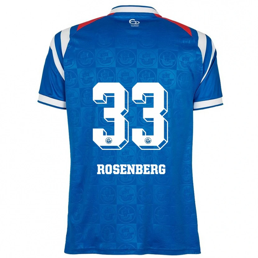 Danxen Barn Moritz Rosenberg #33 Blå Vit Röd Hemmatröja Matchtröjor 2025/26 Tröjor T-Tröja