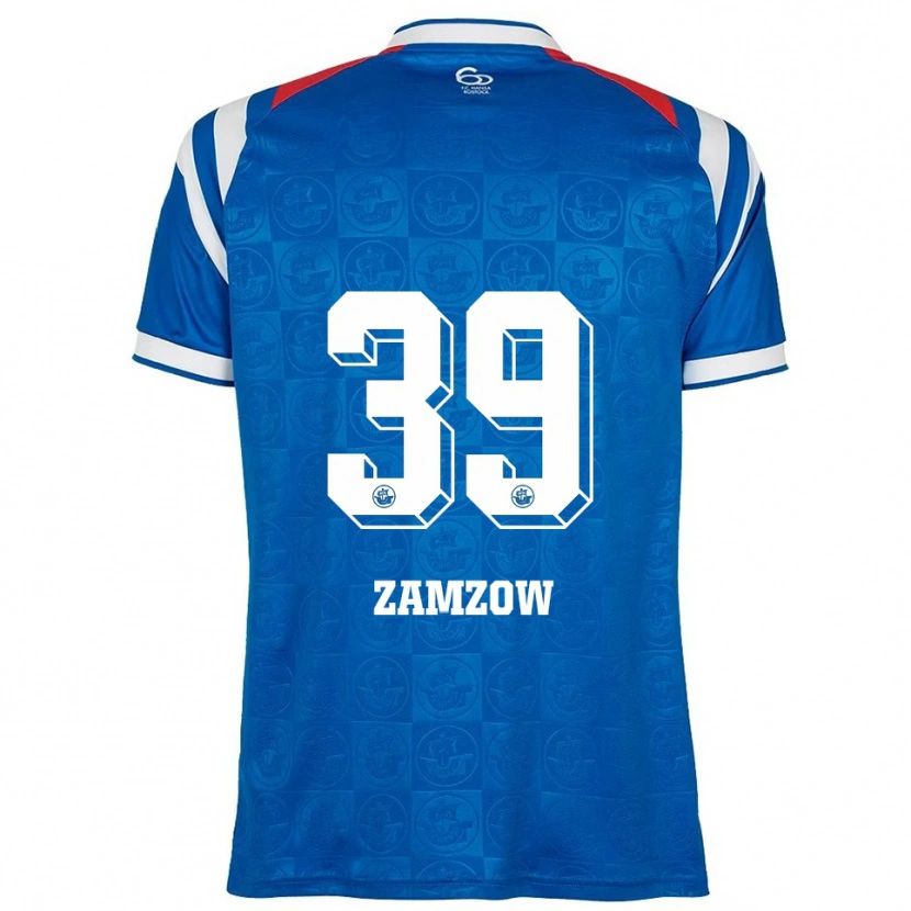Danxen Barn Claas Zamzow #39 Blå Vit Röd Hemmatröja Matchtröjor 2025/26 Tröjor T-Tröja
