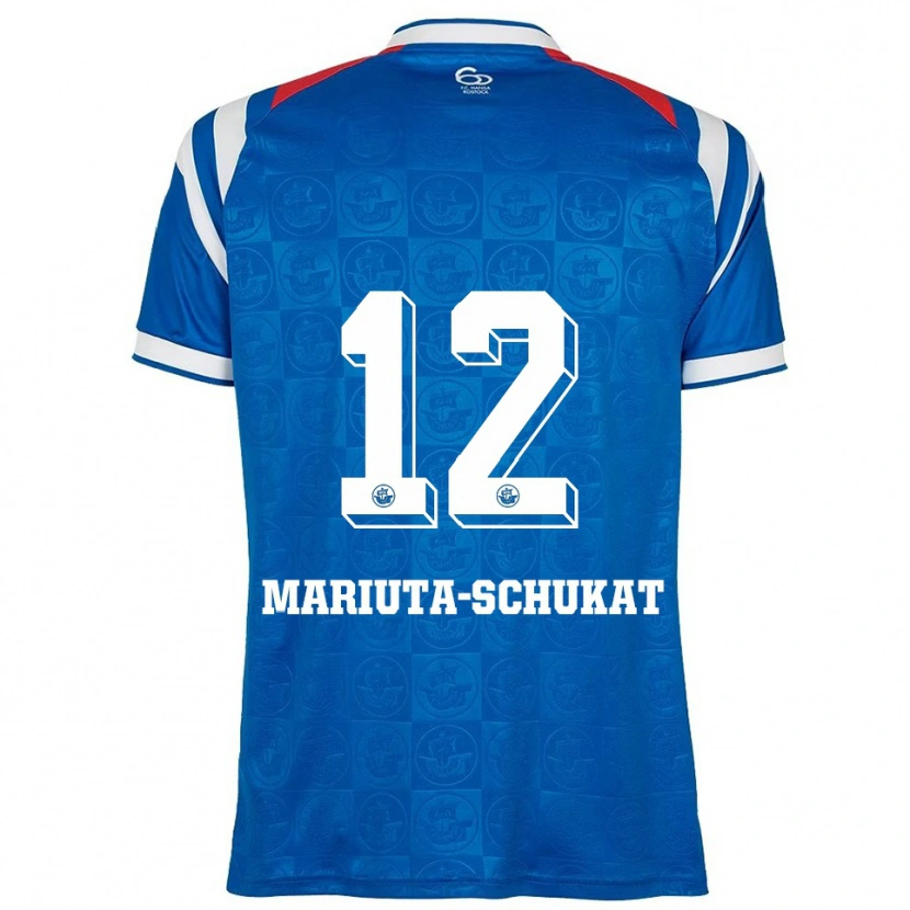 Danxen Barn Lara Mariuta-Schukat #12 Blå Vit Röd Hemmatröja Matchtröjor 2025/26 Tröjor T-Tröja