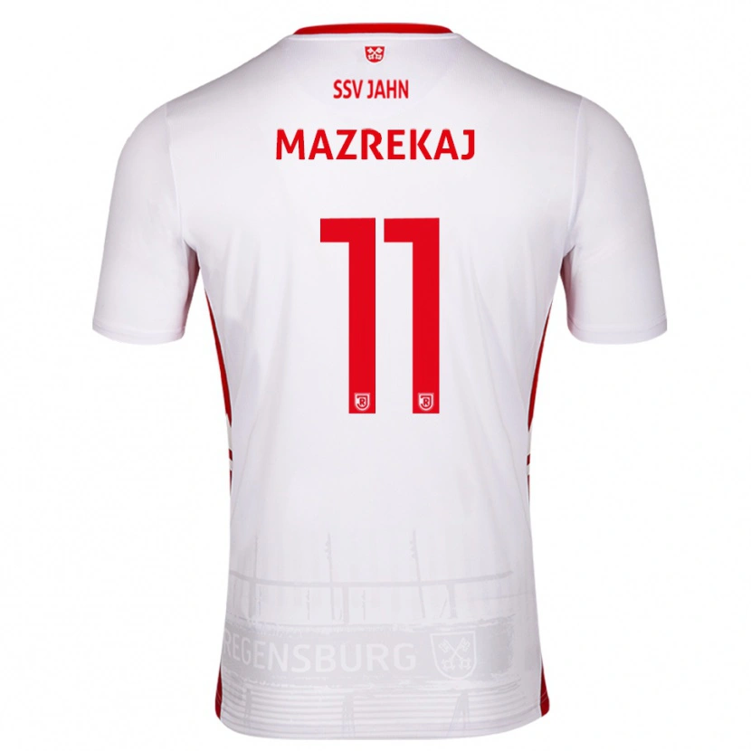 Danxen Barn Abaz Mazrekaj #11 Vit Röd Hemmatröja Matchtröjor 2025/26 Tröjor T-Tröja
