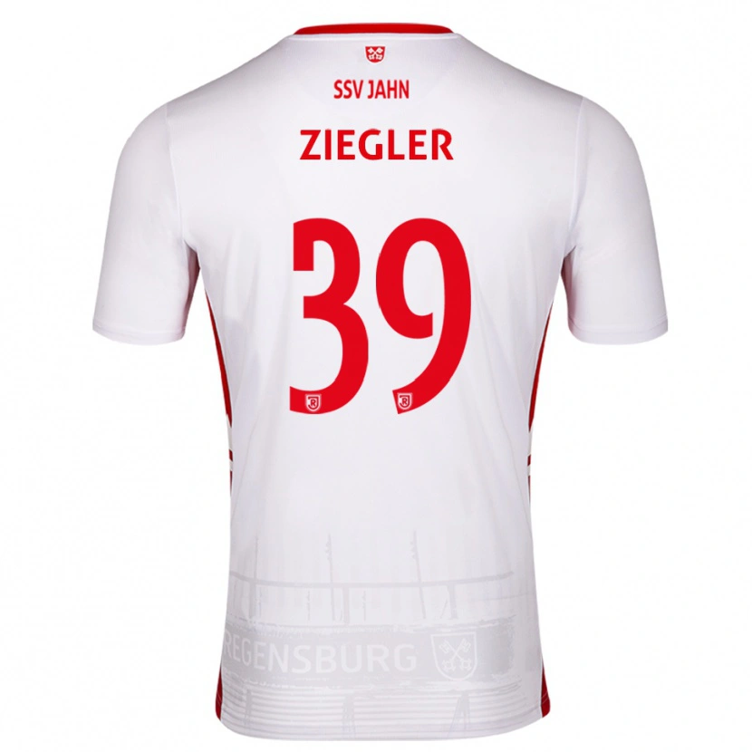 Danxen Barn Fabian Ziegler #39 Vit Röd Hemmatröja Matchtröjor 2025/26 Tröjor T-Tröja