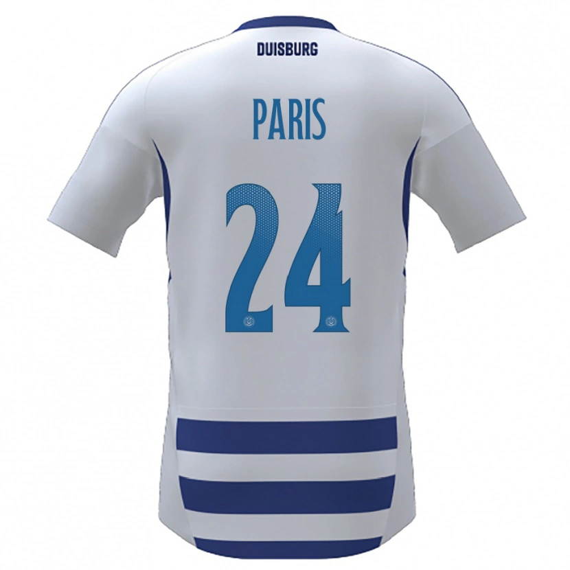 Danxen Barn Julius Paris #24 Vit Blå Hemmatröja Matchtröjor 2025/26 Tröjor T-Tröja