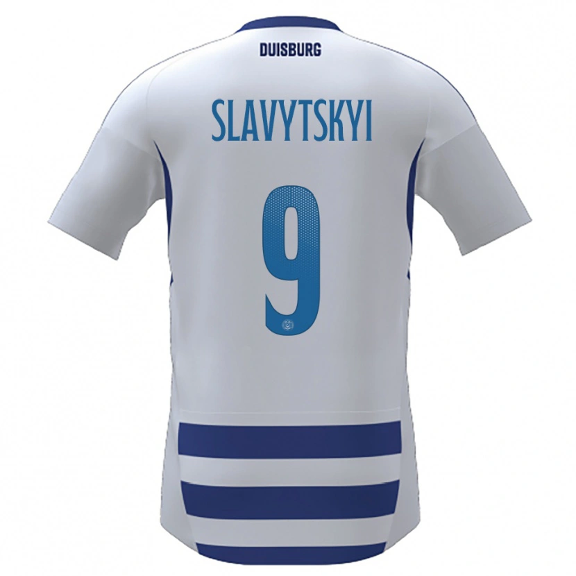 Danxen Barn Nikita Slavytskyi #9 Vit Blå Hemmatröja Matchtröjor 2025/26 Tröjor T-Tröja