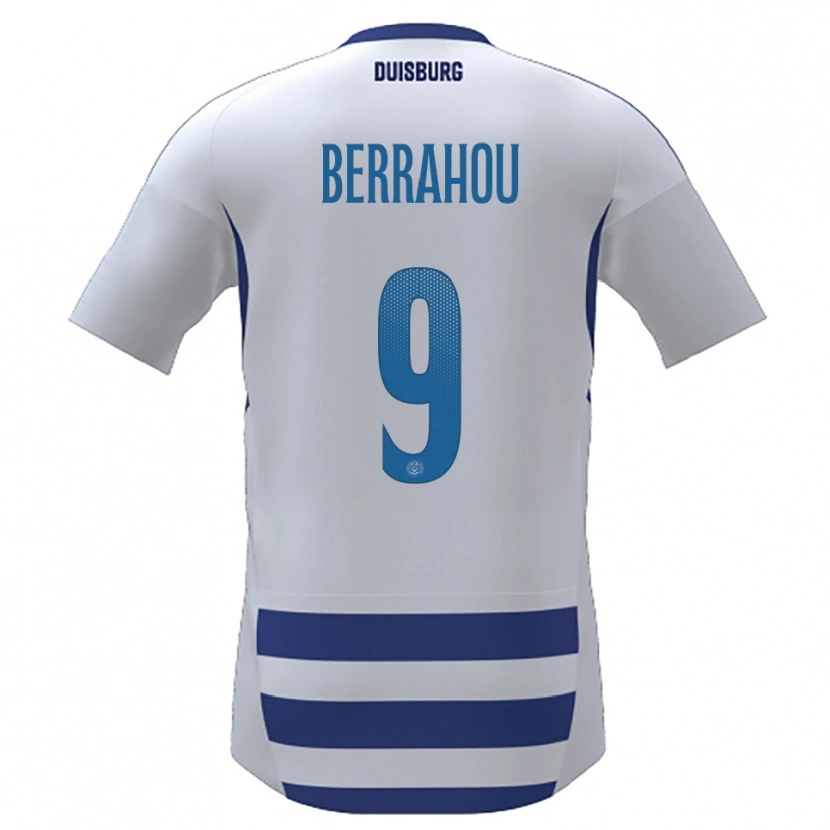Danxen Barn Mohammed Berrahou #9 Vit Blå Hemmatröja Matchtröjor 2025/26 Tröjor T-Tröja