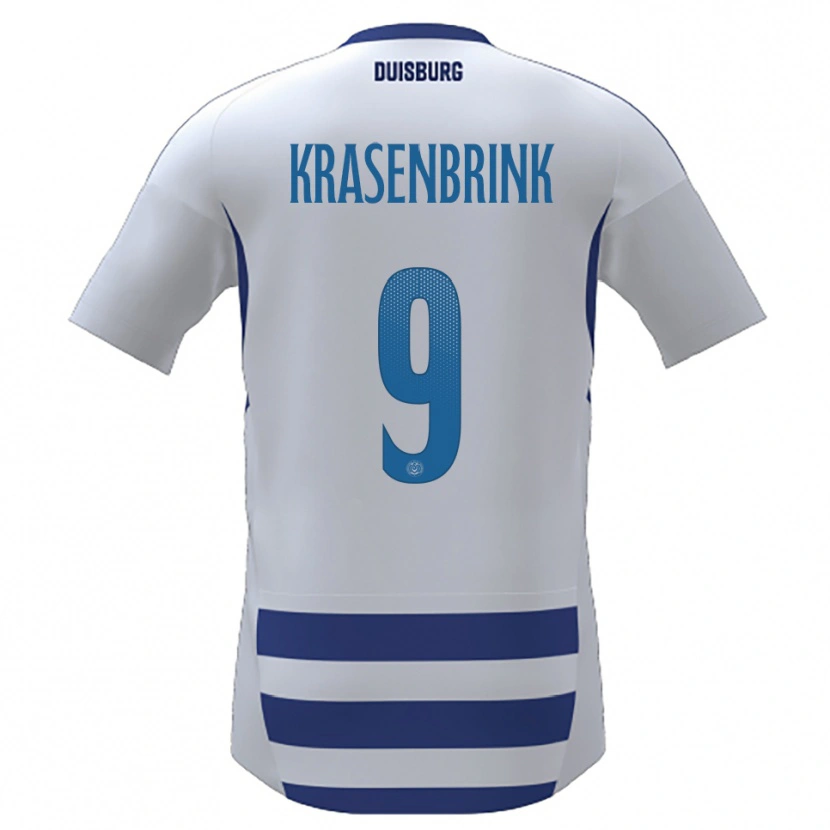 Danxen Barn Hannes Krasenbrink #9 Vit Blå Hemmatröja Matchtröjor 2025/26 Tröjor T-Tröja