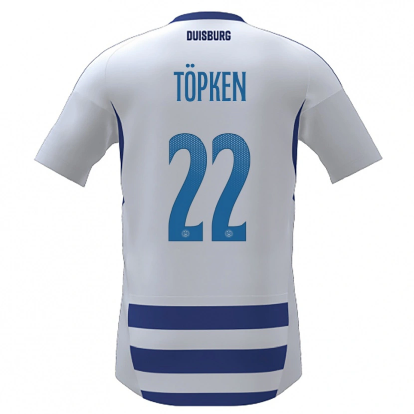 Danxen Barn Thilo Töpken #22 Vit Blå Hemmatröja Matchtröjor 2025/26 Tröjor T-Tröja