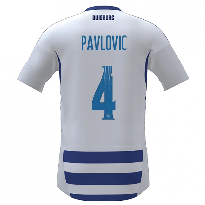 Danxen Barn Marko Pavlovic #4 Vit Blå Hemmatröja Matchtröjor 2025/26 Tröjor T-Tröja