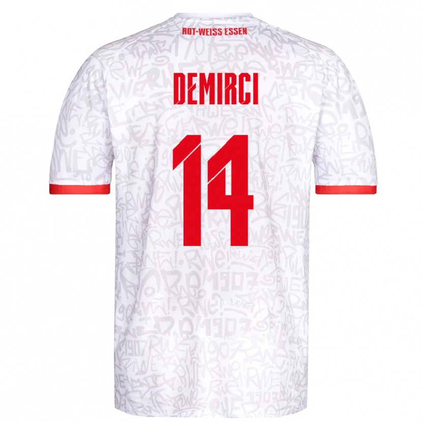 Danxen Barn Mehmet Demirci #14 Vit Röd Hemmatröja Matchtröjor 2025/26 Tröjor T-Tröja