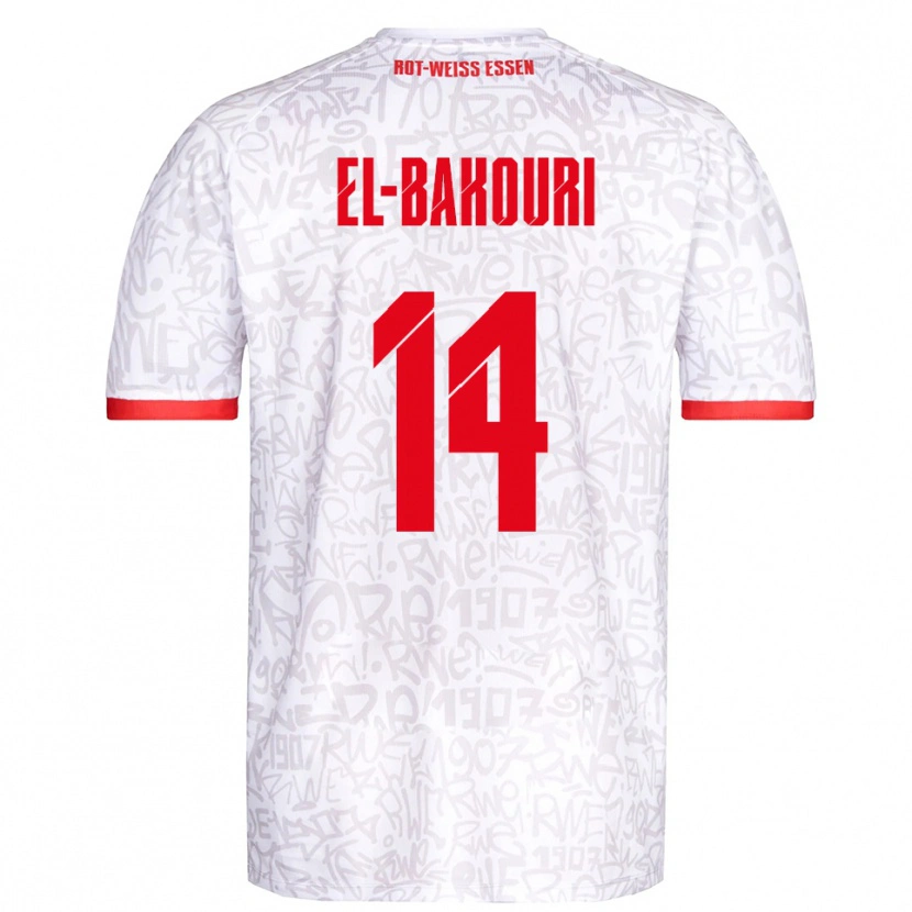 Danxen Barn Ibrahim El-Bakouri #14 Vit Röd Hemmatröja Matchtröjor 2025/26 Tröjor T-Tröja