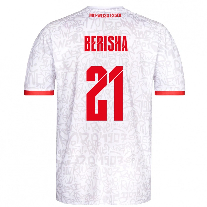 Danxen Barn Dion Berisha #21 Vit Röd Hemmatröja Matchtröjor 2025/26 Tröjor T-Tröja