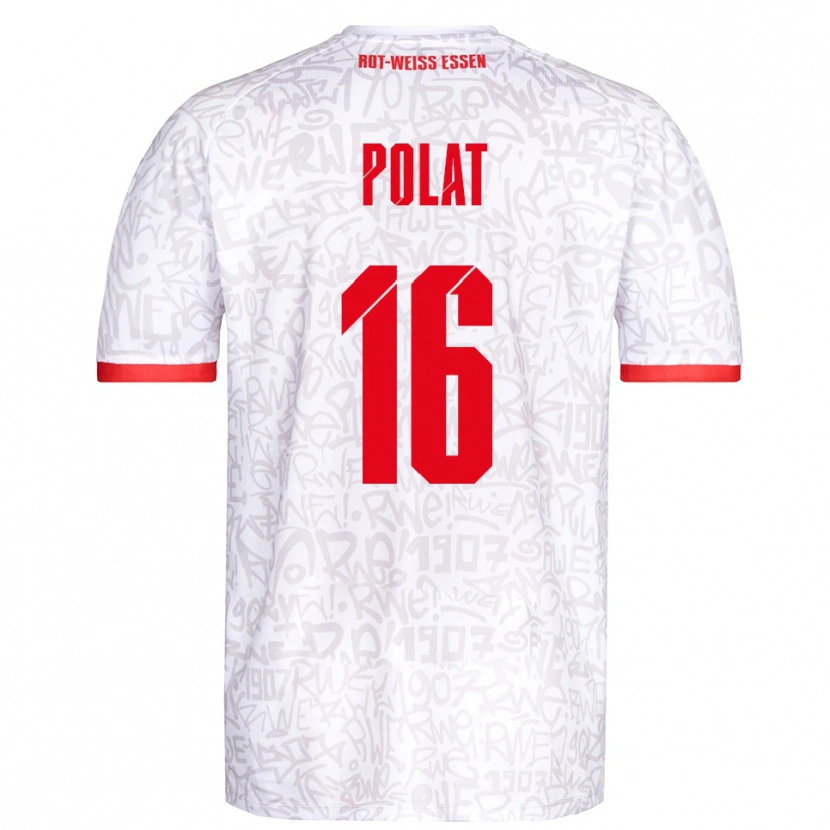 Danxen Barn Mert Polat #16 Vit Röd Hemmatröja Matchtröjor 2025/26 Tröjor T-Tröja