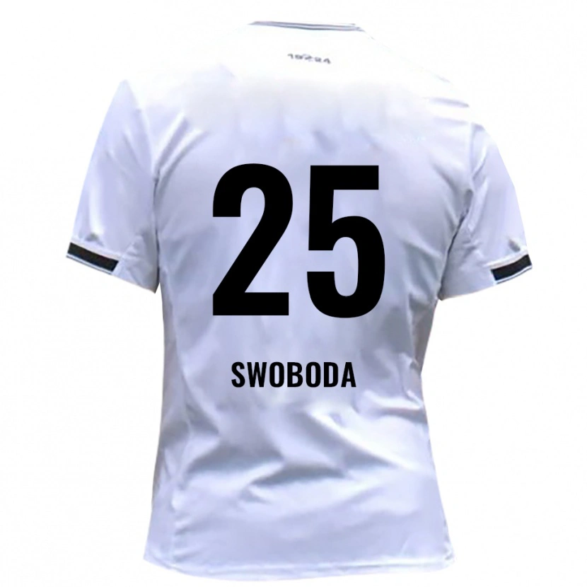 Danxen Barn Maurice Swoboda #25 Vit Röd Hemmatröja Matchtröjor 2025/26 Tröjor T-Tröja
