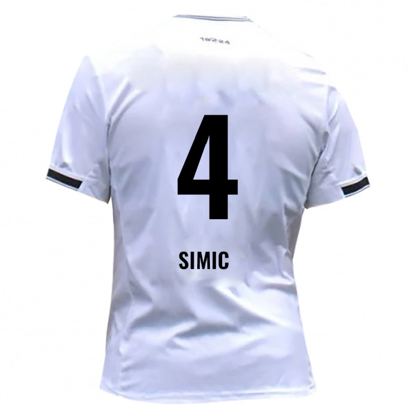 Danxen Barn Dennis Simic #4 Vit Röd Hemmatröja Matchtröjor 2025/26 Tröjor T-Tröja