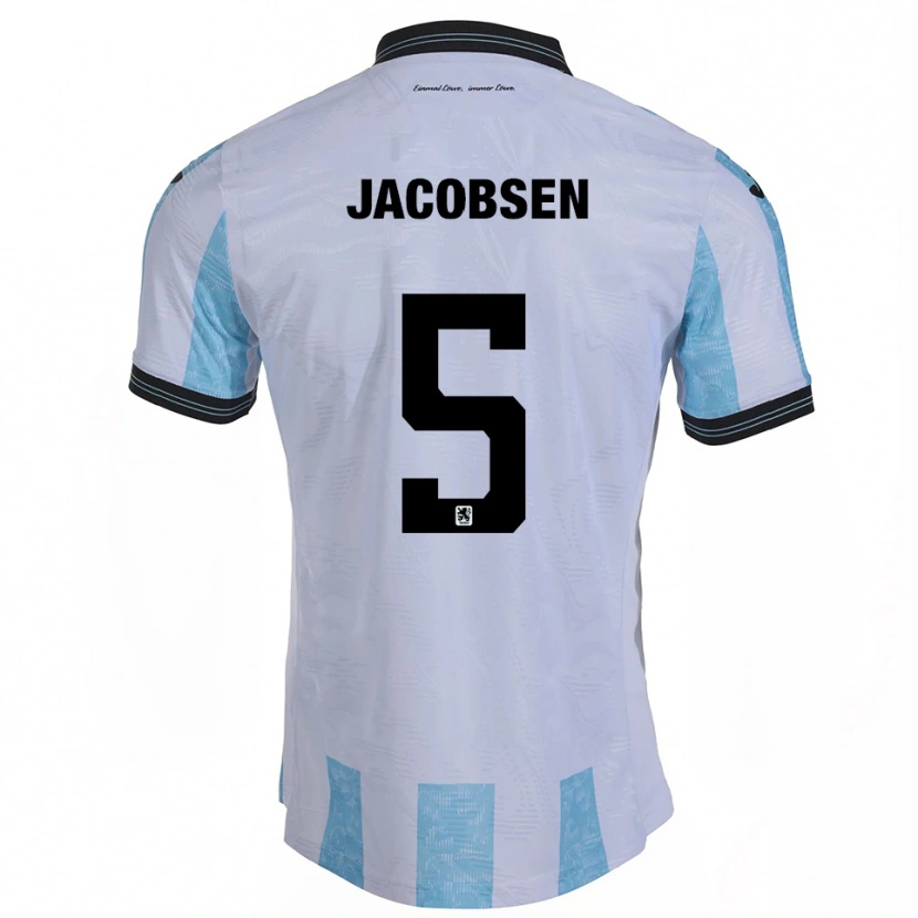 Danxen Barn Thore Jacobsen #5 Vit Himmelsblå Hemmatröja Matchtröjor 2025/26 Tröjor T-Tröja