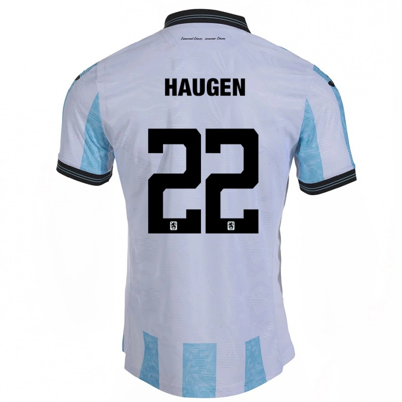 Danxen Barn Sigurd Haugen #22 Vit Himmelsblå Hemmatröja Matchtröjor 2025/26 Tröjor T-Tröja