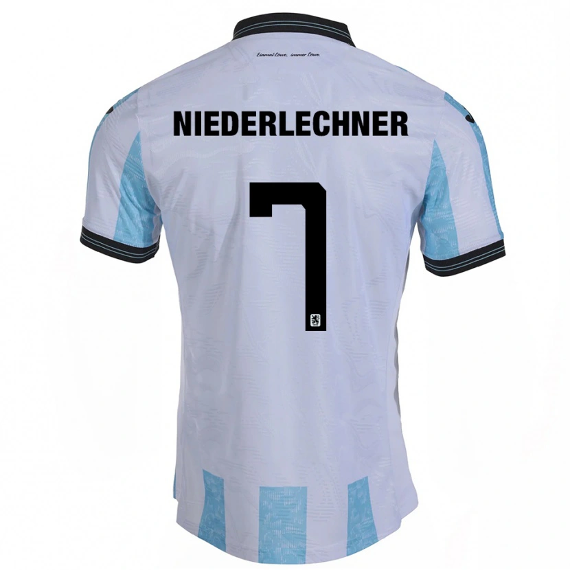 Danxen Barn Florian Niederlechner #7 Vit Himmelsblå Hemmatröja Matchtröjor 2025/26 Tröjor T-Tröja