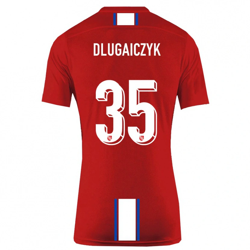 Danxen Barn Alexander Dlugaiczyk #35 Röd Vit Hemmatröja Matchtröjor 2025/26 Tröjor T-Tröja