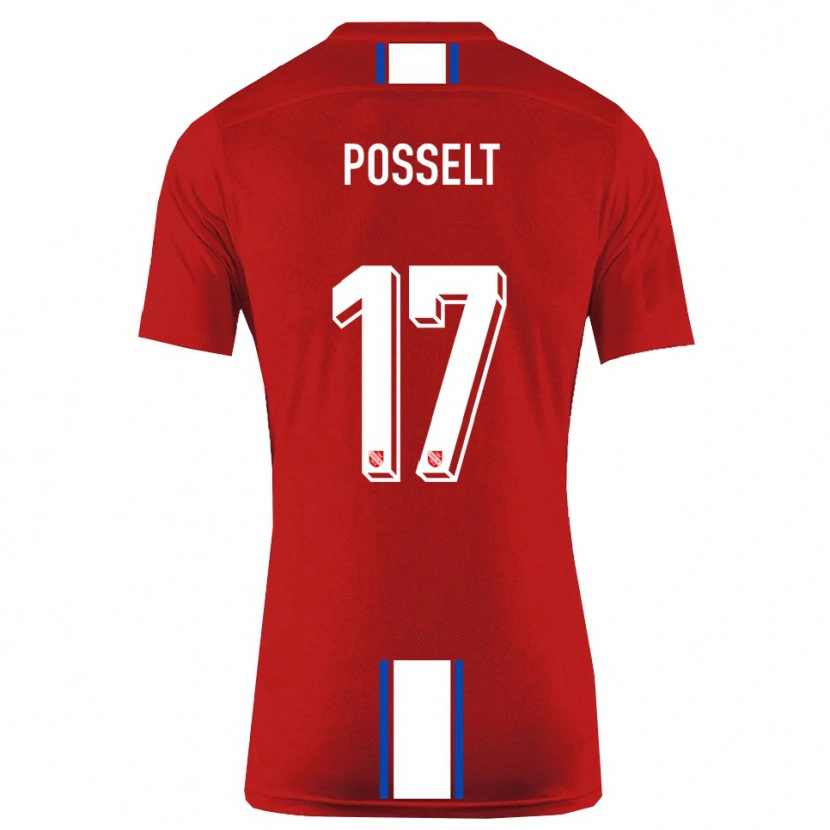 Danxen Barn John Posselt #17 Röd Vit Hemmatröja Matchtröjor 2025/26 Tröjor T-Tröja