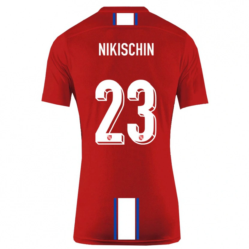 Danxen Barn Adrian Nikischin #23 Röd Vit Hemmatröja Matchtröjor 2025/26 Tröjor T-Tröja
