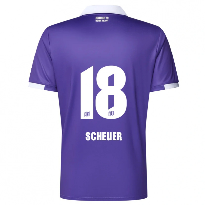 Danxen Barn Nevio Scheuer #18 Lila Vit Hemmatröja Matchtröjor 2025/26 Tröjor T-Tröja
