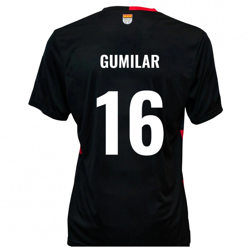 Danxen Barn Jonas Gumilar #16 Svart Röd Hemmatröja Matchtröjor 2025/26 Tröjor T-Tröja