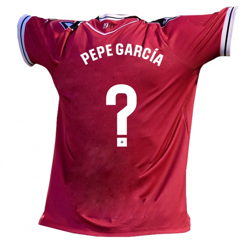 Danxen Barn Pepe García #0 Vinröd Svart Bortatröja Matchtröjor 2025/26 Tröjor T-Tröja