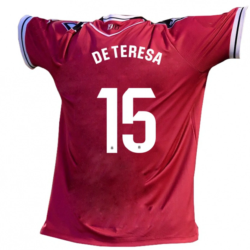 Danxen Barn Emilio De Teresa #15 Vinröd Svart Bortatröja Matchtröjor 2025/26 Tröjor T-Tröja