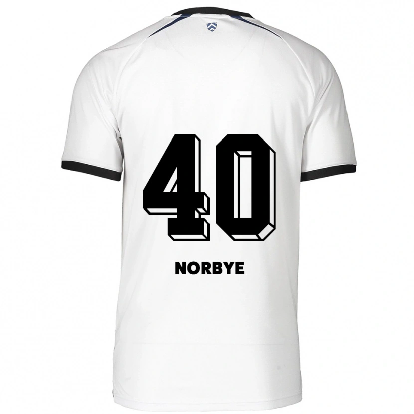 Danxen Barn Jonathan Norbye #40 Vit Svart Bortatröja Matchtröjor 2025/26 Tröjor T-Tröja