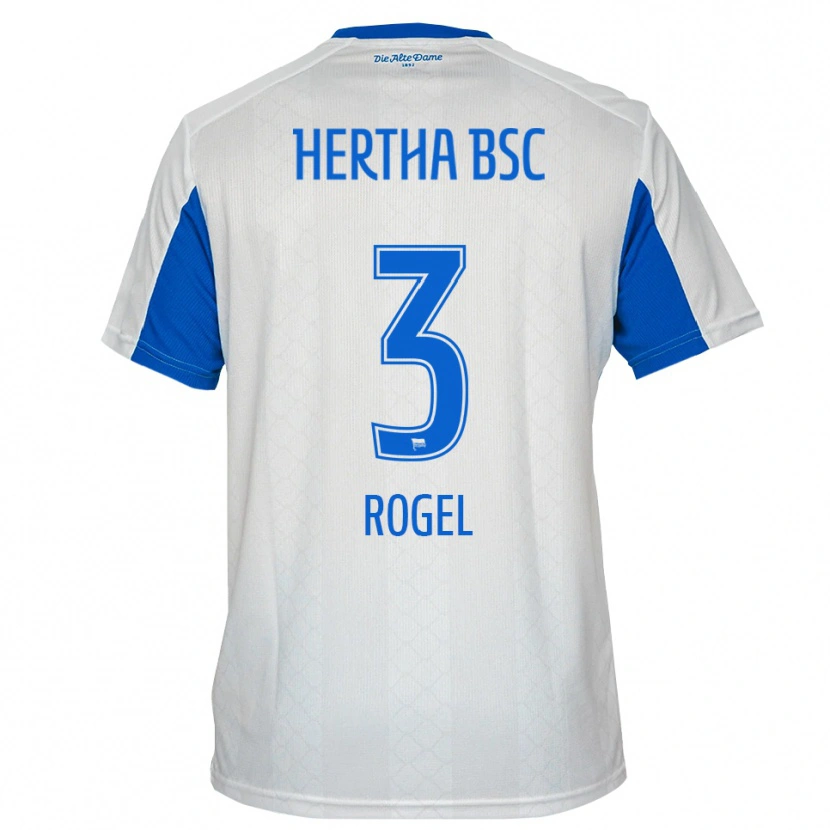 Danxen Barn Agustín Rogel #3 Vit Blå Bortatröja Matchtröjor 2025/26 Tröjor T-Tröja