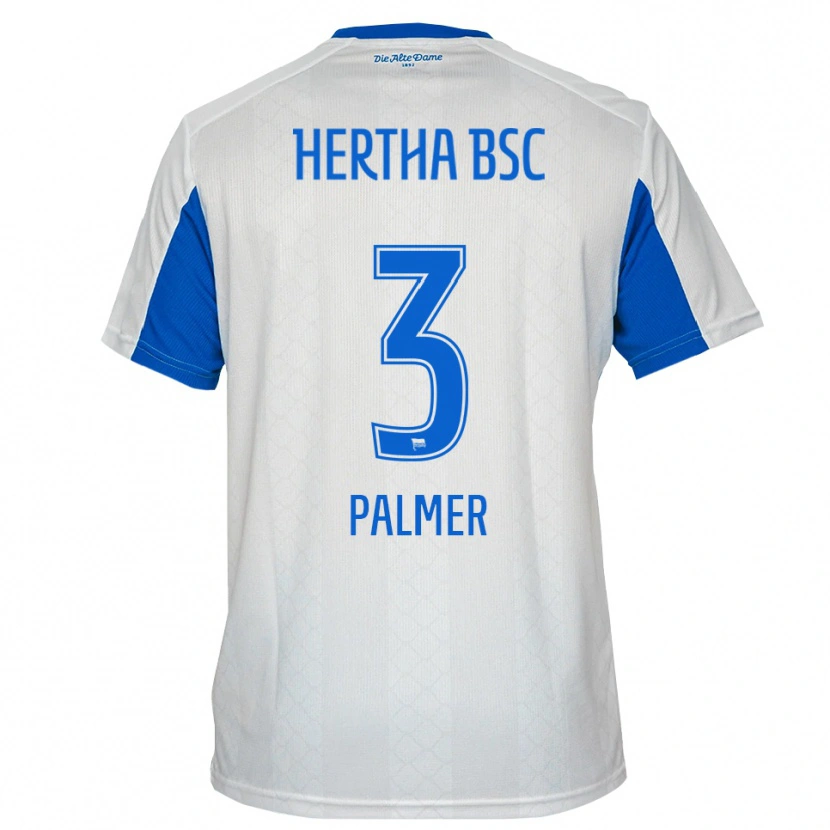 Danxen Barn Nelly Palmer #3 Vit Blå Bortatröja Matchtröjor 2025/26 Tröjor T-Tröja