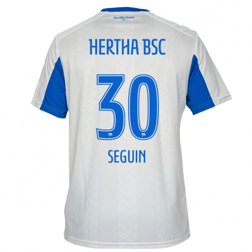 Danxen Barn Paul Seguin #30 Vit Blå Bortatröja Matchtröjor 2025/26 Tröjor T-Tröja